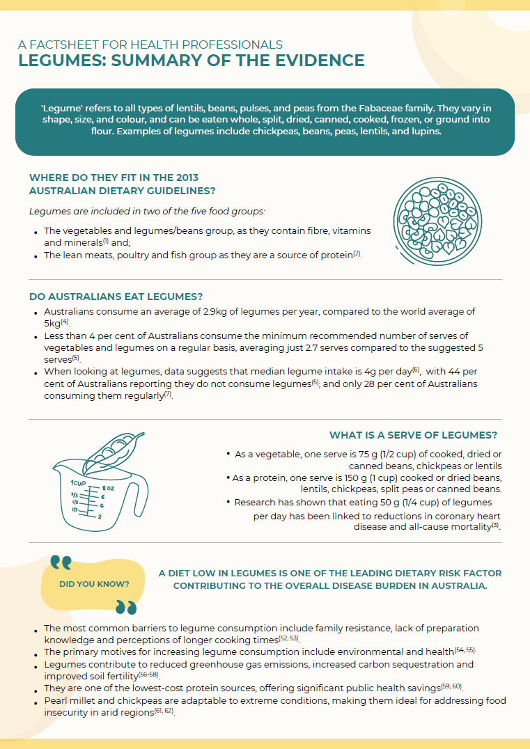 Legume Fact Sheet for Health Professionals